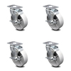 Service Caster 5 Inch Semi Steel Wheel Swivel Top Plate Caster Set with Brake SCC-20S515-SSR-TLB-4